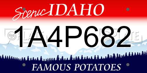 1A4P682 Idaho License Plate
