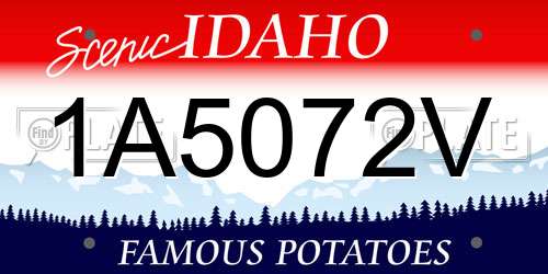 1A5072V Idaho License Plate