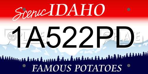 1A522PD Idaho License Plate