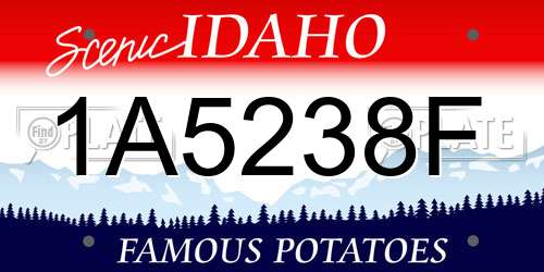 1A5238F Idaho License Plate