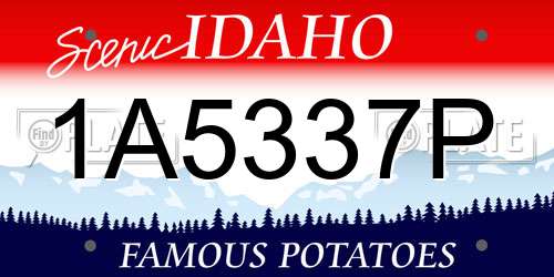 1A5337P Idaho License Plate