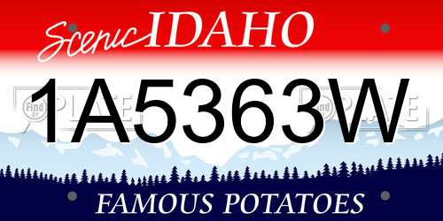 1A5363W Idaho License Plate