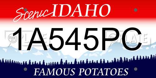 1A545PC Idaho License Plate