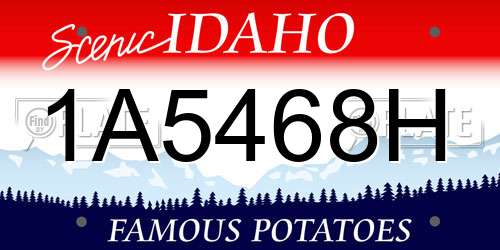 1A5468H Idaho License Plate