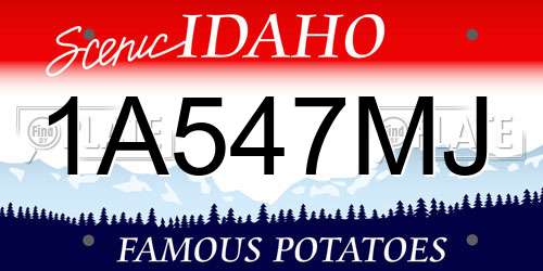 1A547MJ Idaho License Plate