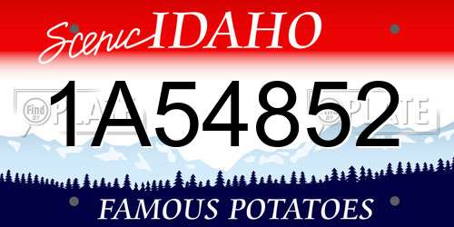 1A54852 Idaho License Plate