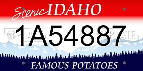 1A54887 Idaho License Plate