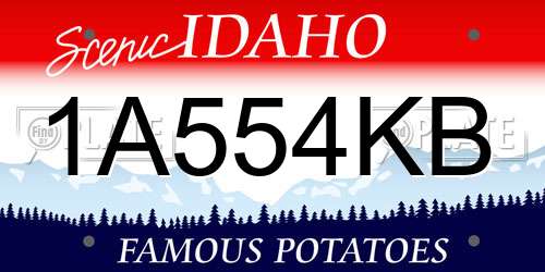 1A554KB Idaho License Plate
