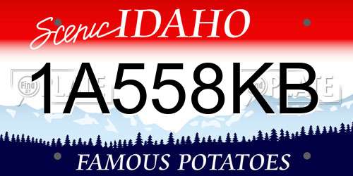 1A558KB Idaho License Plate
