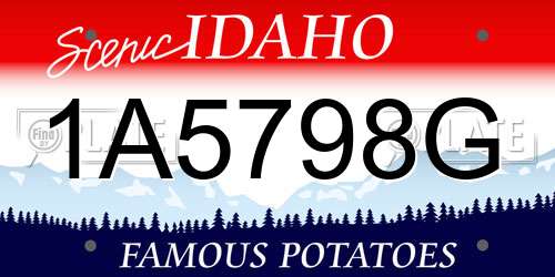 1A5798G Idaho License Plate