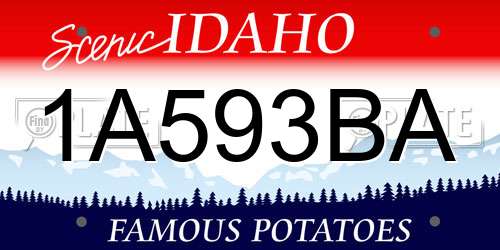 1A593BA Idaho License Plate