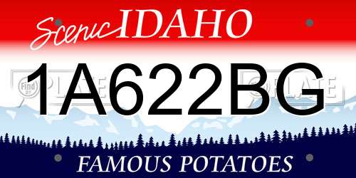 1A622BG Idaho License Plate