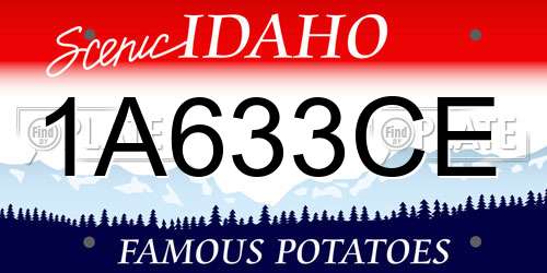 1A633CE Idaho License Plate