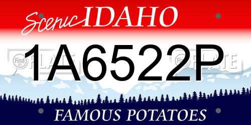 1A6522P Idaho License Plate