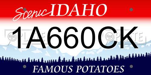 1A660CK Idaho License Plate