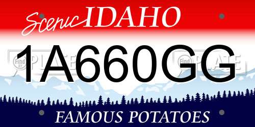 1A660GG Idaho License Plate