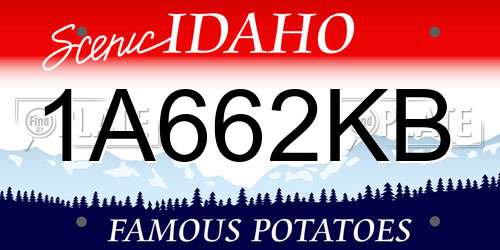 1A662KB Idaho License Plate