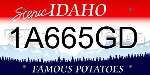 1A665GD Idaho License Plate