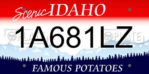 1A681LZ Idaho License Plate
