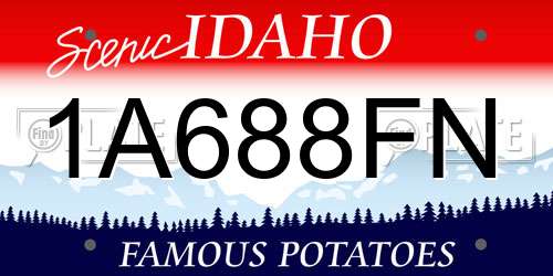 1A688FN Idaho License Plate