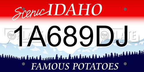 1A689DJ Idaho License Plate