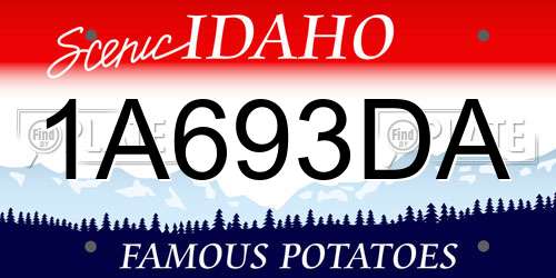 1A693DA Idaho License Plate