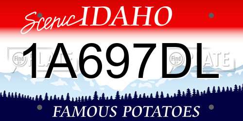 1A697DL Idaho License Plate