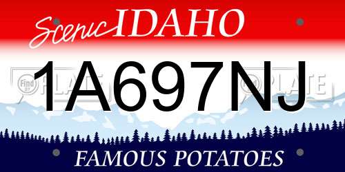 1A697NJ Idaho License Plate