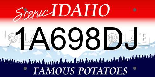 1A698DJ Idaho License Plate