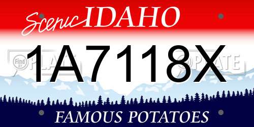 1A7118X Idaho License Plate