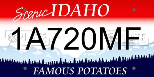 1A720MF Idaho License Plate