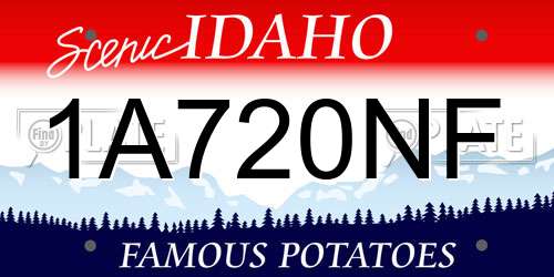 1A720NF Idaho License Plate