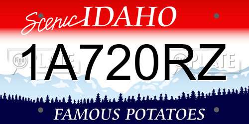 1A720RZ Idaho License Plate