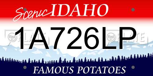 1A726LP Idaho License Plate