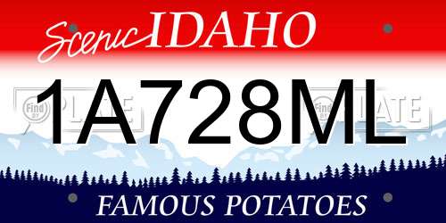 1A728ML Idaho License Plate