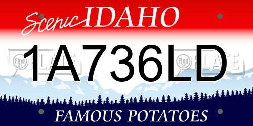 1A736LD Idaho License Plate