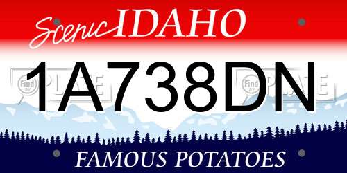 1A738DN Idaho License Plate