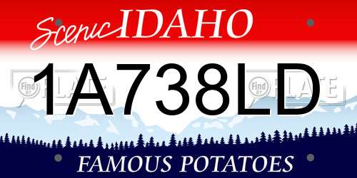 1A738LD Idaho License Plate