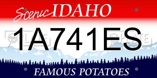 1A741ES Idaho License Plate