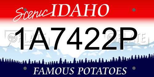 1A7422P Idaho License Plate