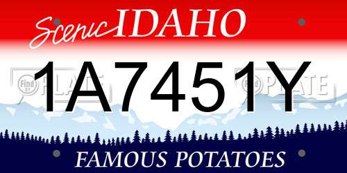 1A7451Y Idaho License Plate