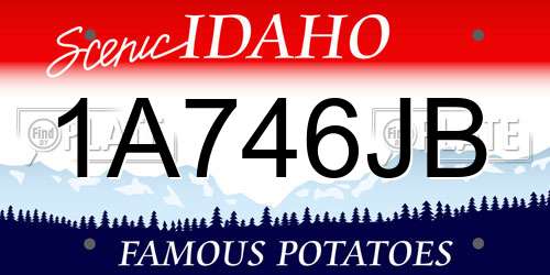 1A746JB Idaho License Plate