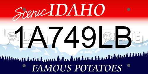 1A749LB Idaho License Plate