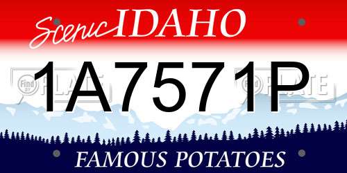 1A7571P Idaho License Plate