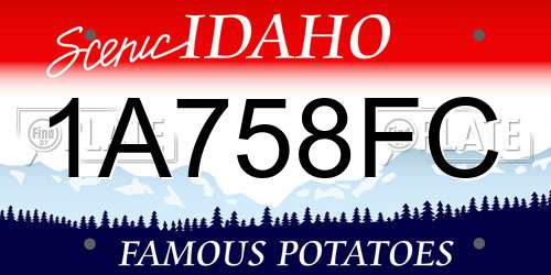 1A758FC Idaho License Plate