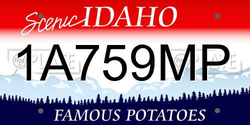 1A759MP Idaho License Plate