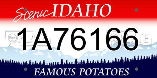 1A76166 Idaho License Plate
