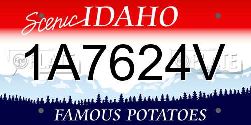 1A7624V Idaho License Plate