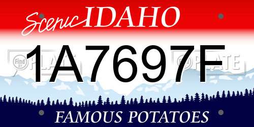 1A7697F Idaho License Plate