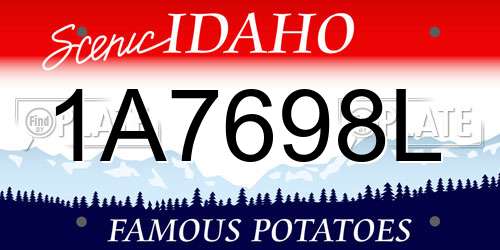 1A7698L Idaho License Plate
